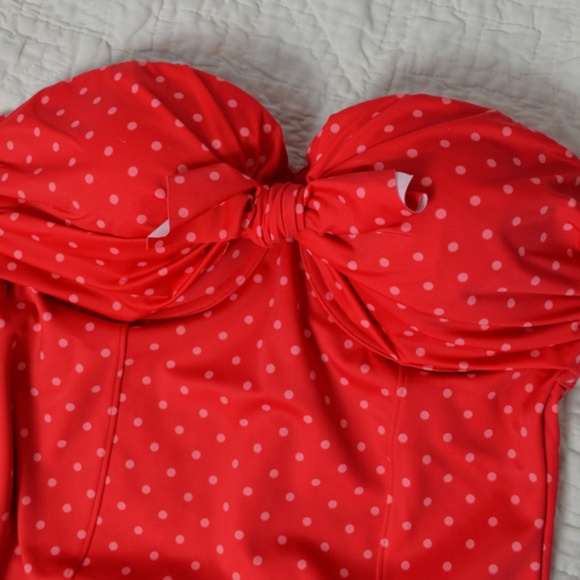 Spanx Body Shape Polka Dot Swimsuit Retro Style - Picture 3 of 6